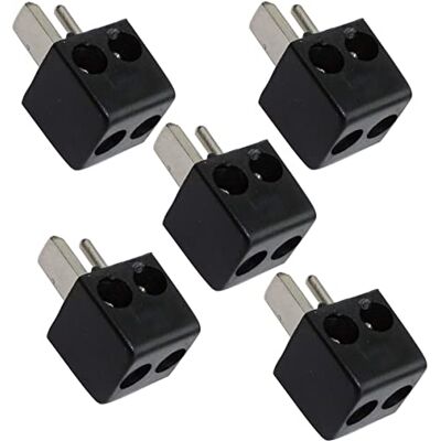 AERZETIX : Conjunto de 5 conector DIN 2 pinos tomada macho de 2 pinos montagem por terminais de parafuso cor preta para altifalantes C43778 AERZETIX : Conjunto de 5 conector DIN 2 pinos tomada macho de 2 pinos montagem por terminais de parafuso cor preta para altifalantes C43778