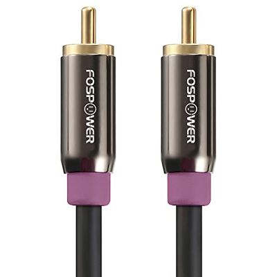 FosPower Cabo de subwoofer áudio RCA a RCA banhado a ouro 3 m FosPower Cabo de subwoofer áudio RCA a RCA banhado a ouro 3 m