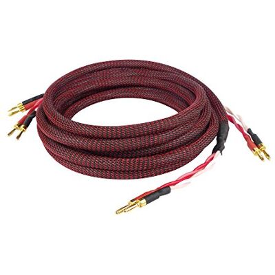 Dynavox Perfect Sound Cabo de alto-falante, par, cabo de alto-falante flexível de alta gama com conectores tipo banana, pré-montado, cor preto/vermelho, comprimento 3 m Dynavox Perfect Sound Cabo de alto-falante, par, cabo de alto-falante flexível de alta gama com conectores tipo banana, pré-montado, cor preto/vermelho, comprimento 3 m