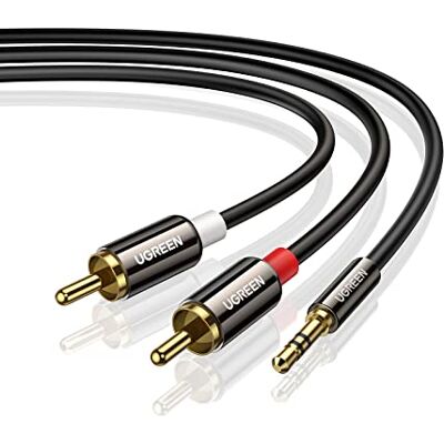 UGREEN Cabo Jack de 3,5 mm a 2 RCA com som de 2 RCA Minijack para macho áudio estéreo para telemóvel tablet PC iPod amplificador altifalante TV DVD (2 M) UGREEN Cabo Jack de 3,5 mm a 2 RCA com som de 2 RCA Minijack para macho áudio estéreo para telemóvel tablet PC iPod amplificador altifalante TV DVD (2 M)