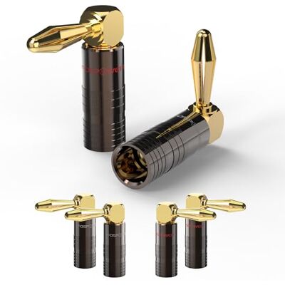 FosPower Conector banana de ângulo reto a 90 graus, 12 peças FosPower Conector banana de ângulo reto a 90 graus, 12 peças