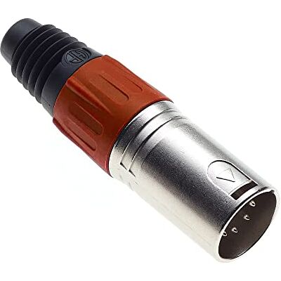Keple Tomada XLR de 5 polos, vermelho tomada macho para microfone de áudio DMX, adaptador melado, conector de construção metálica com caixa de plástico Keple Tomada XLR de 5 polos, vermelho tomada macho para microfone de áudio DMX, adaptador melado, conector de construção metálica com caixa de plástico