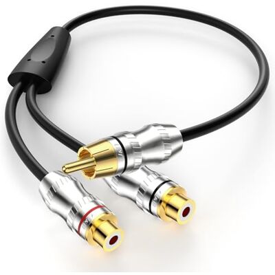 J&D 0,3 m Cabo Adaptador Distribuidor de Áudio RCA Y para Subwoofer, 1 RCA Macho para 2 Fêmea, Cabo Curto de Áudio Estéreo Digital, para subwoofer compatível com Phono, AV, áudio coaxial J&D 0,3 m Cabo Adaptador Distribuidor de Áudio RCA Y para Subwoofer, 1 RCA Macho para 2 Fêmea, Cabo Curto de Áudio Estéreo Digital, para subwoofer compatível com Phono, AV, áudio coaxial
