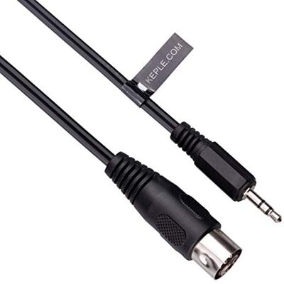 Keple 5-DIN a 3,5 mm AUX TRS Jack AUDIO Cable, 5 pinos de 3,5 mm Stero Plug compatível com smartphones, PCs portáteis, amplificadores, sistemas de som HI-FI, suporta sinal analógico (L/R + massa) 1 m Keple 5-DIN a 3,5 mm AUX TRS Jack AUDIO Cable, 5 pinos de 3,5 mm Stero Plug compatível com smartphones, PCs portáteis, amplificadores, sistemas de som HI-FI, suporta sinal analógico (L/R + massa) 1 m