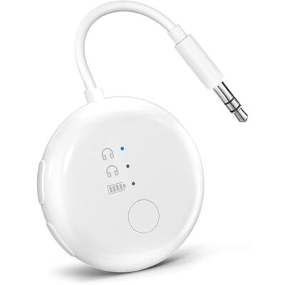 Avantree SoundJet R1 – Adaptador Bluetooth para Avião para Fones de Ouvido & AirPods, aptX Adaptive, Qualcomm Chipset, Bateria de 20h, Transmissor de Áudio Sem Fio para Viagens Branco Avantree SoundJet R1 – Adaptador Bluetooth para Avião para Fones de Ouvido & AirPods, aptX Adaptive, Qualcomm Chipset, Bateria de 20h, Transmissor de Áudio Sem Fio para Viagens Branco