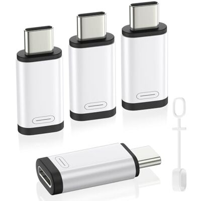 MoKo Adaptador Lightning para USB-C para iPhone Duo/18/17/Air/16/15 Não é adequado para auriculares/armazenamento portátil/iPencil, apenas carregamento, fêmea Lightning-macho USB-C, 4 peças MoKo Adaptador Lightning para USB-C para iPhone Duo/18/17/Air/16/15 Não é adequado para auriculares/armazenamento portátil/iPencil, apenas carregamento, fêmea Lightning-macho USB-C, 4 peças