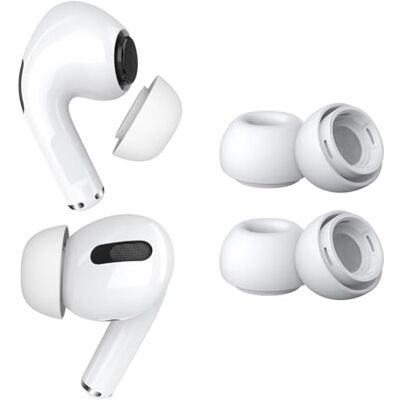 MMOBIEL 2 pares almofadas de substituição para AirPods Pro Gen 1&2 da almofadas de silicone com orifício redutor de ruído, caixa de armazenamento portátil e ajustam-se ao estojo carregamento M branco MMOBIEL 2 pares almofadas de substituição para AirPods Pro Gen 1&2 da almofadas de silicone com orifício redutor de ruído, caixa de armazenamento portátil e ajustam-se ao estojo carregamento M branco
