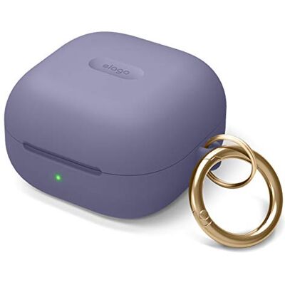 elago Capa de silicone com mosquetão Samsung Galaxy Buds 2 Pro Case, compatível com Galaxy Buds 2 (2022), Buds Pro (2021), compatível com Galaxy Buds Live (2020) (lavanda cinzenta) elago Capa de silicone com mosquetão Samsung Galaxy Buds 2 Pro Case, compatível com Galaxy Buds 2 (2022), Buds Pro (2021), compatível com Galaxy Buds Live (2020) (lavanda cinzenta)