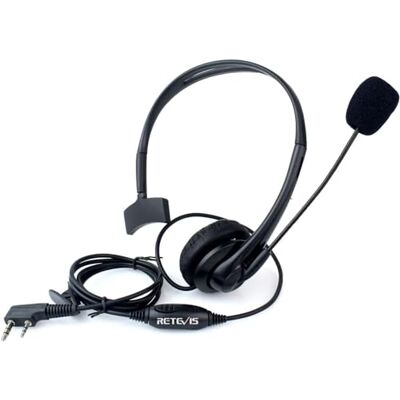 Retevis Faixa de cabeça auriculares anti-ruído com microfone PTT 2 pinos pinos, compatível com Walkie Talkie RT24 RT27 RT5R Baofeng UV-5R BF-888S BF-88E Kenwood WOUXUN HYT TYT (1 unidade) Retevis Faixa de cabeça auriculares anti-ruído com microfone PTT 2 pinos pinos, compatível com Walkie Talkie RT24 RT27 RT5R Baofeng UV-5R BF-888S BF-88E Kenwood WOUXUN HYT TYT (1 unidade)
