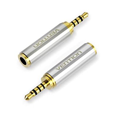 VENTION 3,5 mm fêmea a 2,5 mm macho adaptador de áudio conversor de auriculares auriculares auriculares de 2,5 mm a 3,5 mm, 3 anéis Jack estéreo ou mono (2 peças) VENTION 3,5 mm fêmea a 2,5 mm macho adaptador de áudio conversor de auriculares auriculares auriculares de 2,5 mm a 3,5 mm, 3 anéis Jack estéreo ou mono (2 peças)