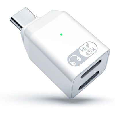 TiMOVO Adaptador de áudio USB C para Lighting com carregamento rápido de 45 W, branco TiMOVO Adaptador de áudio USB C para Lighting com carregamento rápido de 45 W, branco