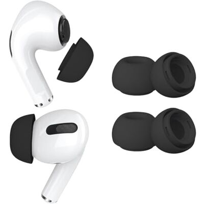 MMOBIEL 2 pares almofadas de substituição para AirPods Pro Gen 1&2 almofadas de silicone com orifício redutor de ruído, caixa de armazenamento portátil e ajustam-se ao estojo de carga M preto MMOBIEL 2 pares almofadas de substituição para AirPods Pro Gen 1&2 almofadas de silicone com orifício redutor de ruído, caixa de armazenamento portátil e ajustam-se ao estojo de carga M preto