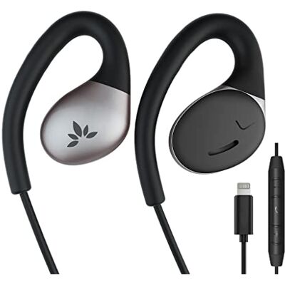 Avantree Resolve (pequeno-médio) Auriculares abertos com fio c/Mic e gancho, para mulheres/crianças/homens c/orelhas pequenas, ideais para escritório/exterior/casa, Lightning Avantree Resolve (pequeno-médio) Auriculares abertos com fio c/Mic e gancho, para mulheres/crianças/homens c/orelhas pequenas, ideais para escritório/exterior/casa, Lightning