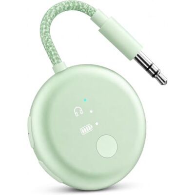 Avantree SoundJet R1 – Adaptador Bluetooth avião para auriculares e AirPods, aptX Adaptive, Qualcomm Chipset, bateria de 20 h, transmissor de áudio sem fios para viagens, verde Avantree SoundJet R1 – Adaptador Bluetooth avião para auriculares e AirPods, aptX Adaptive, Qualcomm Chipset, bateria de 20 h, transmissor de áudio sem fios para viagens, verde