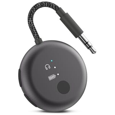 Avantree SoundJet R1 – Adaptador Bluetooth avião para auriculares e AirPods, aptX Adaptive, Qualcomm Chipset, bateria de 20 h, transmissor de áudio sem fios para viagens, preto metálico Avantree SoundJet R1 – Adaptador Bluetooth avião para auriculares e AirPods, aptX Adaptive, Qualcomm Chipset, bateria de 20 h, transmissor de áudio sem fios para viagens, preto metálico
