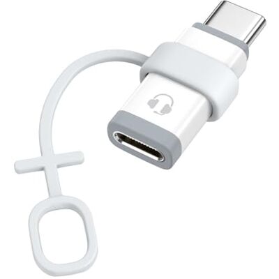 MoKo Adaptador Lightning a USB C Audio para Auriculares EarPods, Blanco Suporte controlo de linha, não para carregamento/transferência de dados, para iPhone Duo 18 Air 17 16 15 Pro Max Plus MoKo Adaptador Lightning a USB C Audio para Auriculares EarPods, Blanco Suporte controlo de linha, não para carregamento/transferência de dados, para iPhone Duo 18 Air 17 16 15 Pro Max Plus