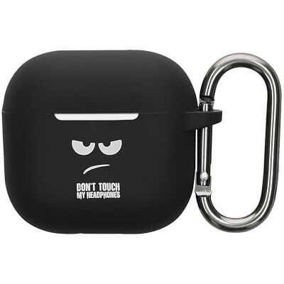 kwmobile Capa para auriculares compatível com Apple Airpods 4 capa capa protetora de silicone Don't Touch my Headphones kwmobile Capa para auriculares compatível com Apple Airpods 4 capa capa protetora de silicone Don't Touch my Headphones