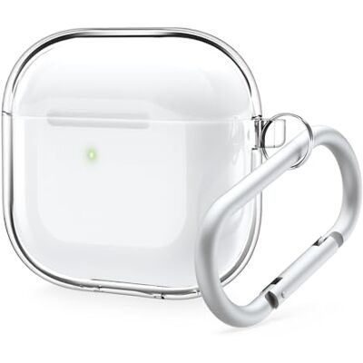 elago Capa transparente compatível com a capa de AirPods 4 compatível com a capa de AirPods 4, mosquetão incluído, redução de amarelecimento, carregamento sem fio, proteção completa (transparente) elago Capa transparente compatível com a capa de AirPods 4 compatível com a capa de AirPods 4, mosquetão incluído, redução de amarelecimento, carregamento sem fio, proteção completa (transparente)