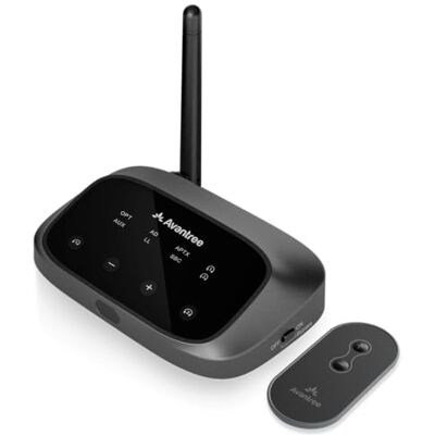 Avantree Oasis Plus 2 Transmissor Bluetooth para TV com controlo remoto de volume, compatível com dois auriculares, aptXXLKNBCAdaptive, passthrough de barra de som, para TV com saída ótica ou AUX Avantree Oasis Plus 2 Transmissor Bluetooth para TV com controlo remoto de volume, compatível com dois auriculares, aptXXLKNBCAdaptive, passthrough de barra de som, para TV com saída ótica ou AUX