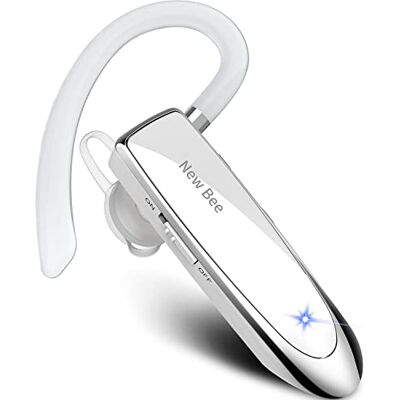 New bee Auriculares mãos livres, auricular Bluetooth sem fios com microfone e cancelamento de ruído para iPhone, Samsung, Huawei, Xiaomi, HTC, LG, Sony, PC 60 Dias em Espera (Branco) New bee Auriculares mãos livres, auricular Bluetooth sem fios com microfone e cancelamento de ruído para iPhone, Samsung, Huawei, Xiaomi, HTC, LG, Sony, PC 60 Dias em Espera (Branco)