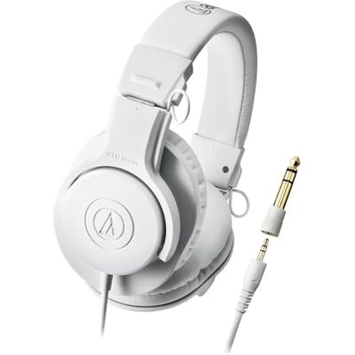 Technica Auriculares ATH-M20x, branco Controladores de 40 mm com cabo de 3 m e design fechado para monitoramento, rastreamento e mistura Technica Auriculares ATH-M20x, branco Controladores de 40 mm com cabo de 3 m e design fechado para monitoramento, rastreamento e mistura