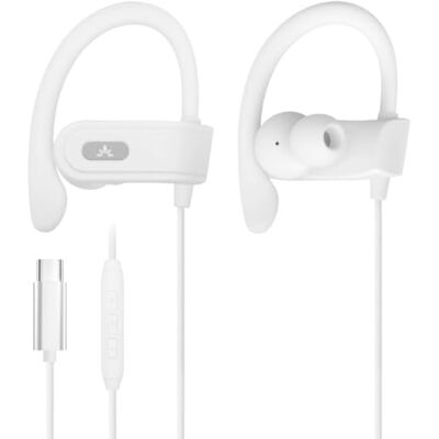 Avantree C171 Auriculares USB-C com microfone e controlo de volume, compatíveis com iPhone 15 e 16, telefones Android Type-C, auriculares com gancho para desporto e corrida branco Avantree C171 Auriculares USB-C com microfone e controlo de volume, compatíveis com iPhone 15 e 16, telefones Android Type-C, auriculares com gancho para desporto e corrida branco
