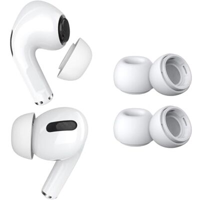 MMOBIEL 2 pares almofadas de substituição para AirPods Pro Gen 1 & 2 almofadas de silicone com orifício redutor de ruído, caixa de armazenamento portátil e ajuste no estojo de carga S branco MMOBIEL 2 pares almofadas de substituição para AirPods Pro Gen 1 & 2 almofadas de silicone com orifício redutor de ruído, caixa de armazenamento portátil e ajuste no estojo de carga S branco