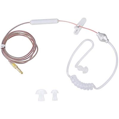 Vbestlife Auriculares intra-auditivos anti-radiação auricular de segurança de tubo de ar com microfone tomada de 3,5 mm para telemóvel (solteiro transparente) Vbestlife Auriculares intra-auditivos anti-radiação auricular de segurança de tubo de ar com microfone tomada de 3,5 mm para telemóvel (solteiro transparente)