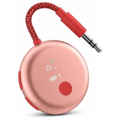 Avantree SoundJet R1 – Adaptador Bluetooth avião para auriculares e AirPods, aptX Adaptive, Qualcomm Chipset, bateria de 20 h, transmissor de áudio sem fios para viagens, rosa Avantree SoundJet R1 – Adaptador Bluetooth avião para auriculares e AirPods, aptX Adaptive, Qualcomm Chipset, bateria de 20 h, transmissor de áudio sem fios para viagens, rosa