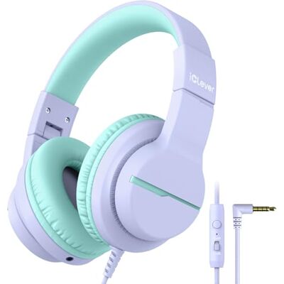 iClever HS19 Auscultadores para Crianças, Auscultadores em Estéreo HD com Microfone, Limitador de Volume 85/94dB, Uso Compartilhado, Dobráveis iClever HS19 Auscultadores para Crianças, Auscultadores em Estéreo HD com Microfone, Limitador de Volume 85/94dB, Uso Compartilhado, Dobráveis