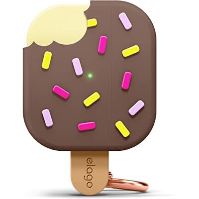 elago Estojo em Forma de Sorvete com Mosquetão Compatível com AirPods 3, Suporta Carregamento Sem Fio, Estojo de Design Adorável, Resistente a Choques (Chocolate) elago Estojo em Forma de Sorvete com Mosquetão Compatível com AirPods 3, Suporta Carregamento Sem Fio, Estojo de Design Adorável, Resistente a Choques (Chocolate)