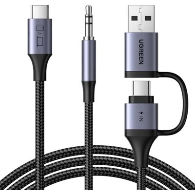 UGREEN Cabo USB C a Jack 3,5 mm estéreo auxiliar de carro 2 em 1 adaptador UGREEN Cabo USB C a Jack 3,5 mm estéreo auxiliar de carro 2 em 1 adaptador