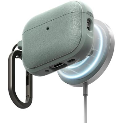 Ringke Onyx Magnetic Compatível com capa AirPods Pro 3 e compatível com MagSafe, resistente a óleo e sujidade, antiderrapante leve capa com mosquetão Sage Green Ringke Onyx Magnetic Compatível com capa AirPods Pro 3 e compatível com MagSafe, resistente a óleo e sujidade, antiderrapante leve capa com mosquetão Sage Green