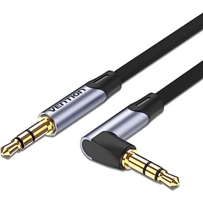 VENTION Cabo auxiliar de 3,5 mm cabo de áudio de 3 m e 90 graus cabo plano TRS cabo estéreo de 3,5 mm a 3,5 mm cabo macho a macho, para auriculares, alto-falante, carro barra de som, PC VENTION Cabo auxiliar de 3,5 mm cabo de áudio de 3 m e 90 graus cabo plano TRS cabo estéreo de 3,5 mm a 3,5 mm cabo macho a macho, para auriculares, alto-falante, carro barra de som, PC