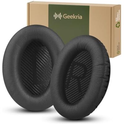GEEKRIA Almofadas de substituição para auriculares QuietComfort QC35, QuietComfort QC25 Acoustic Noise Cancelling, auriculares almofadas, Headphone Ear Covers(preto) GEEKRIA Almofadas de substituição para auriculares QuietComfort QC35, QuietComfort QC25 Acoustic Noise Cancelling, auriculares almofadas, Headphone Ear Covers(preto)
