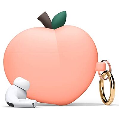 elago Capa de pêssego para Apple AirPods Pro 2.ª geração Design 3D bonito, capa com mosquetão (pêssego) elago Capa de pêssego para Apple AirPods Pro 2.ª geração Design 3D bonito, capa com mosquetão (pêssego)