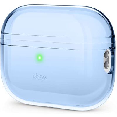 elago Capa transparente para Apple AirPods Pro de 2.ª geração Resistente a impactos, fita adesiva de gel incluída, carregamento sem fio, menor amarelecimento (azul turquesa) elago Capa transparente para Apple AirPods Pro de 2.ª geração Resistente a impactos, fita adesiva de gel incluída, carregamento sem fio, menor amarelecimento (azul turquesa)