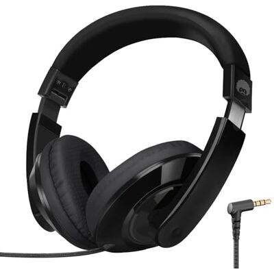 RockPapa Auriculares crianças, auriculares com cabo infantil, ajustável, dobrável, conector de 3,5 mm, som estéreo, Over Ear capacetes criança para escola/tablet/viagens/telefones, preto RockPapa Auriculares crianças, auriculares com cabo infantil, ajustável, dobrável, conector de 3,5 mm, som estéreo, Over Ear capacetes criança para escola/tablet/viagens/telefones, preto