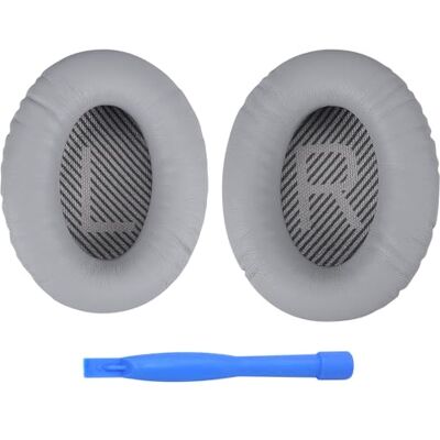MMOBIEL Almofadas de substituição para Bose QuietComfort 35 (QC35)/Bose Quiet Comfort 35 II (QC35 II) Over-Ear auriculares de Protein PU almofada auriculares capacetes almofadas cinzento claro MMOBIEL Almofadas de substituição para Bose QuietComfort 35 (QC35)/Bose Quiet Comfort 35 II (QC35 II) Over-Ear auriculares de Protein PU almofada auriculares capacetes almofadas cinzento claro