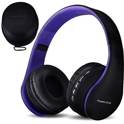 PowerLocus Auriculares sem fios Bluetooth, auriculares Bluetooth com cabeça, capacetes Bluetooth com microfone, som Hi-Fi Stereo, graves profundos, auriculares dobráveis para iPhone/Android/PC/Viagens PowerLocus Auriculares sem fios Bluetooth, auriculares Bluetooth com cabeça, capacetes Bluetooth com microfone, som Hi-Fi Stereo, graves profundos, auriculares dobráveis para iPhone/Android/PC/Viagens