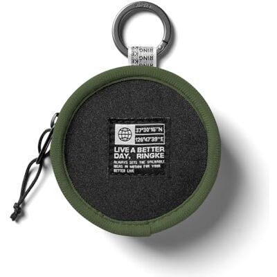Ringke Mini Pouch Tambourine Bag compatível com capa Airpods Pro 2 / Pro / 4/3 / 2/1, capa para Samsung Galaxy Buds, bolsa duradoura portátil leve com mosquetão Olive Green Ringke Mini Pouch Tambourine Bag compatível com capa Airpods Pro 2 / Pro / 4/3 / 2/1, capa para Samsung Galaxy Buds, bolsa duradoura portátil leve com mosquetão Olive Green