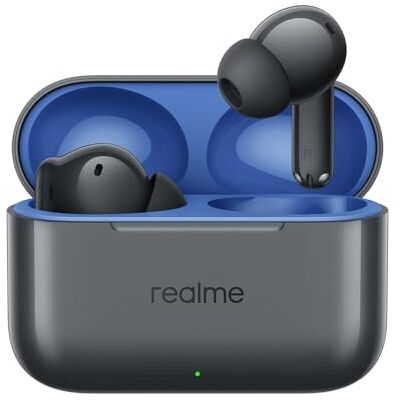 realme Buds T200, controlador dinâmico de graves de 12,4 mm, cancelamento ativo de ruído de 32 dB, até 50 horas de reprodução, conexão de dois dispositivos 2.0, preto realme Buds T200, controlador dinâmico de graves de 12,4 mm, cancelamento ativo de ruído de 32 dB, até 50 horas de reprodução, conexão de dois dispositivos 2.0, preto