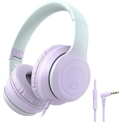 RockPapa L22 Auriculares com cabo para crianças e adolescentes, auriculares de ouvido com microfone, faixa de cabeça ajustável, dobráveis, auriculares com cabo para telemóveis, tablets, PC, TV (roxo) RockPapa L22 Auriculares com cabo para crianças e adolescentes, auriculares de ouvido com microfone, faixa de cabeça ajustável, dobráveis, auriculares com cabo para telemóveis, tablets, PC, TV (roxo)