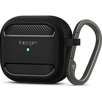 Spigen Capa Rugged Armor compatível com AirPods 3 (3rd geração 2021) preto mate Spigen Capa Rugged Armor compatível com AirPods 3 (3rd geração 2021) preto mate