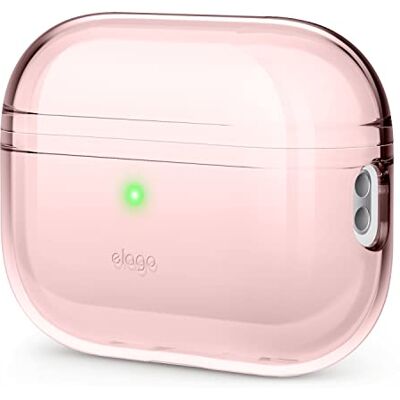 elago Capa transparente compatível com Apple AirPods Pro de 2.ª geração, resistente a impactos, inclui fita adesiva de gel, carregamento sem fios, menor amarelecimento (rosa encantador) elago Capa transparente compatível com Apple AirPods Pro de 2.ª geração, resistente a impactos, inclui fita adesiva de gel, carregamento sem fios, menor amarelecimento (rosa encantador)