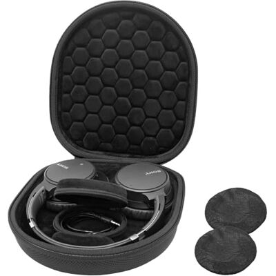 ProCase Capa para Sony WH-CH520/Sony WH-CH720/WH-1000XM4/XM5/XM3/XB910N/XB900N, JBL Tune 510BT, Bose QC35II/700 -Capa Protetora com Caixa de Acessórios e 2 Capas Antipoeira-Preto ProCase Capa para Sony WH-CH520/Sony WH-CH720/WH-1000XM4/XM5/XM3/XB910N/XB900N, JBL Tune 510BT, Bose QC35II/700 -Capa Protetora com Caixa de Acessórios e 2 Capas Antipoeira-Preto