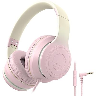 RockPapa Auscultadores para crianças, L22 com cabo para crianças e adolescentes, auscultadores de colocar na orelha com microfone, faixa ajustável, dobráveis, auscultadores com cabo para telefones RockPapa Auscultadores para crianças, L22 com cabo para crianças e adolescentes, auscultadores de colocar na orelha com microfone, faixa ajustável, dobráveis, auscultadores com cabo para telefones
