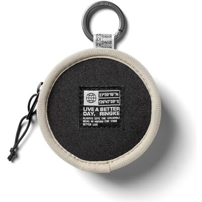 Ringke Mini Pouch Tambourine Bag compatível com capa Airpods Pro 2 / Pro / 4/3 / 2/1, capa para Samsung Galaxy Buds, bolsa duradoura portátil leve com mosquetão bege Ringke Mini Pouch Tambourine Bag compatível com capa Airpods Pro 2 / Pro / 4/3 / 2/1, capa para Samsung Galaxy Buds, bolsa duradoura portátil leve com mosquetão bege