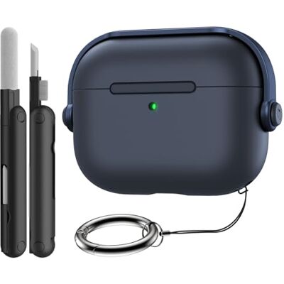 TiMOVO Capa para AirPods Pro 3 (2025) com fecho de segurança, capa rígida, design musical, capa protetora para Apple AirPods Pro de 3.ª geração, com kit de limpeza e porta-chaves, azul-marinho TiMOVO Capa para AirPods Pro 3 (2025) com fecho de segurança, capa rígida, design musical, capa protetora para Apple AirPods Pro de 3.ª geração, com kit de limpeza e porta-chaves, azul-marinho