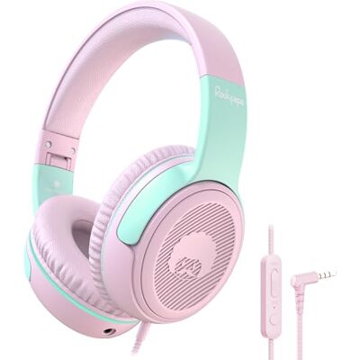 RockPapa Share Auscultadores para Crianças, Auscultadores com Fio e Microfone, Limite de Volume 85dB/94dB, Função de Partilha, Dobráveis, Ajustáveis, Auscultadores de Arco para a Escola/Viagem RockPapa Share Auscultadores para Crianças, Auscultadores com Fio e Microfone, Limite de Volume 85dB/94dB, Função de Partilha, Dobráveis, Ajustáveis, Auscultadores de Arco para a Escola/Viagem